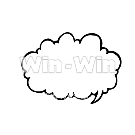 吹き出しのシルエット素材 W-027611