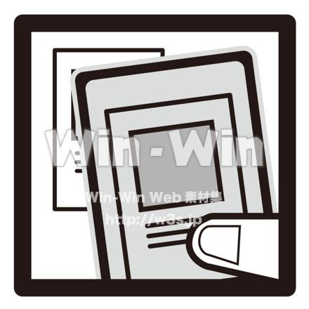 QRコード決済のシルエット素材 W-026025