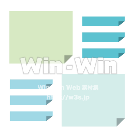 ふせんセットのCG・イラスト素材 W-027748