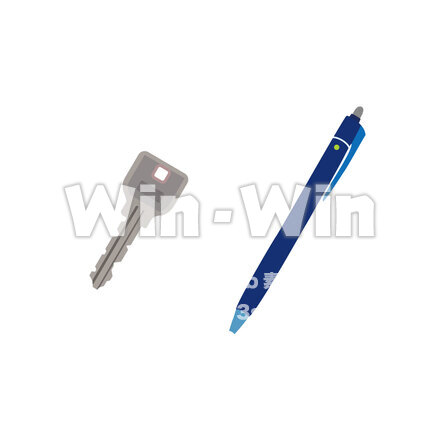 カギとペンのCG・イラスト素材 W-027060