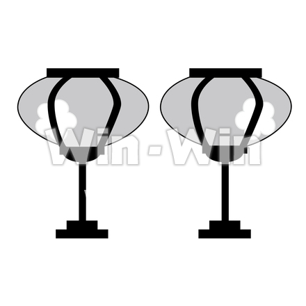 ぼんぼりのシルエット素材 W-026165