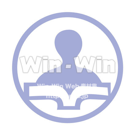勉強・本を読むピクトグラムのCG・イラスト素材 W-026603