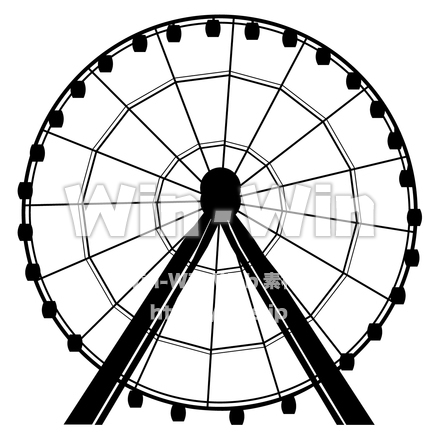 観覧車のシルエット素材 W-027525