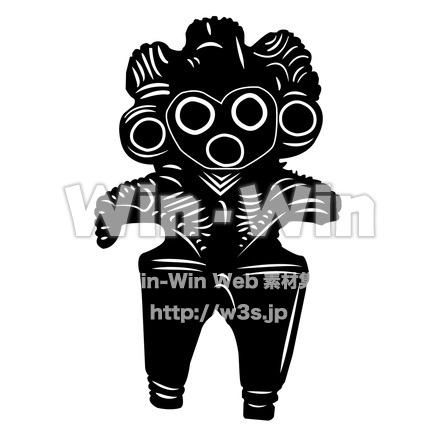 みみずく土偶のシルエット素材 W-026923