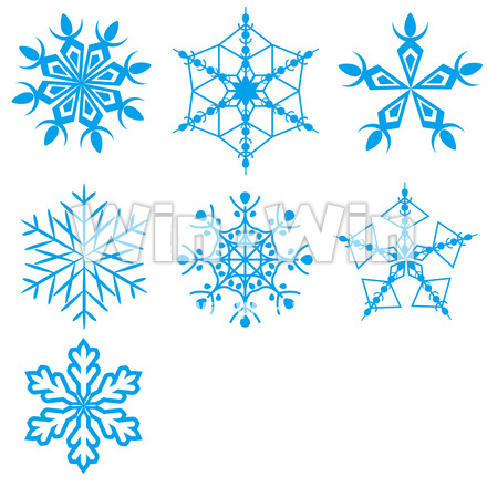 雪の結晶のシルエット素材 W-026197