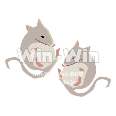 ネズミ二匹のCG・イラスト素材 W-026377