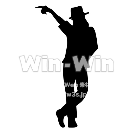 ダンサーシルエットのシルエット素材 W-026610