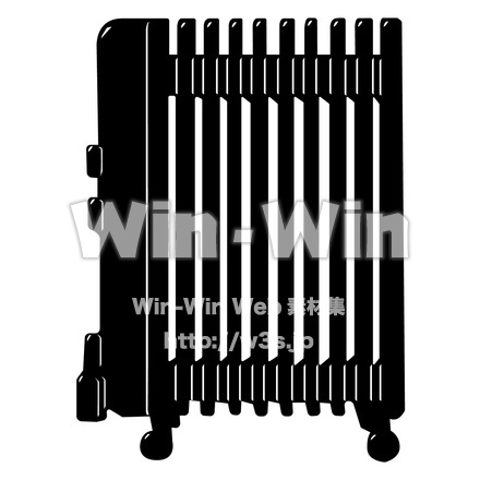 オイルヒーター側面のシルエット素材 W-026940