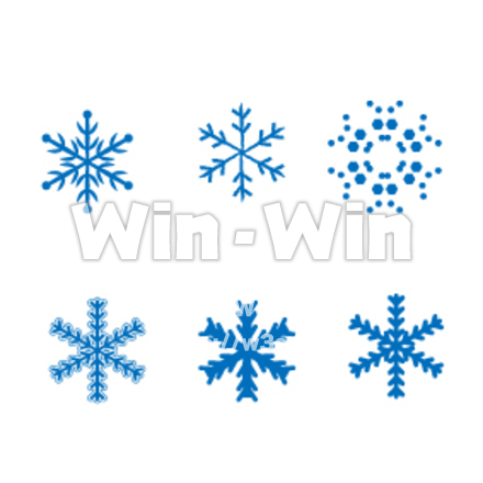 雪の結晶のシルエット素材 W-026243