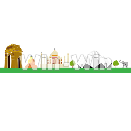 インドの街並みのCG・イラスト素材 W-026492