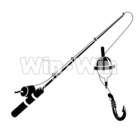 釣りざおのシルエット素材 W-026251
