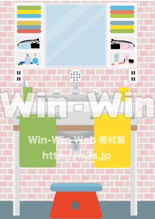 洗面所ピンクのCG・イラスト素材 W-027229
