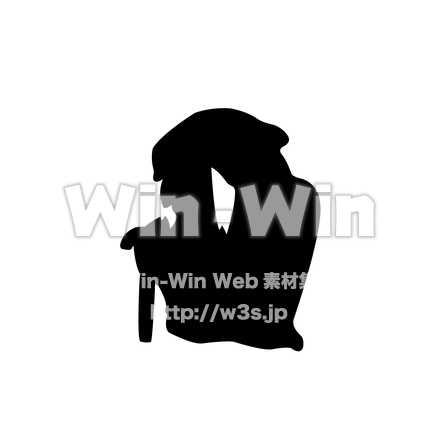 魔女のおばあさんのシルエット素材 W-026772