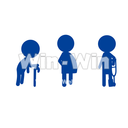 高齢者・妊婦・身体の不自由な方のCG・イラスト素材 W-027106