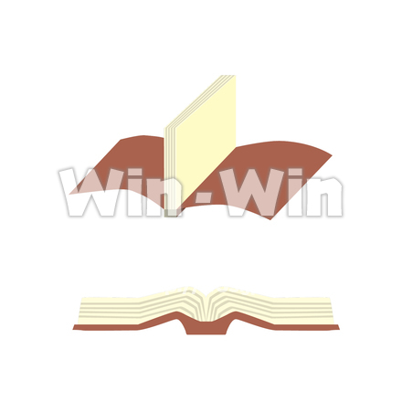 見開きの本のCG・イラスト素材 W-027741