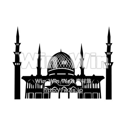 ブルーモスクのシルエット素材 W-027141