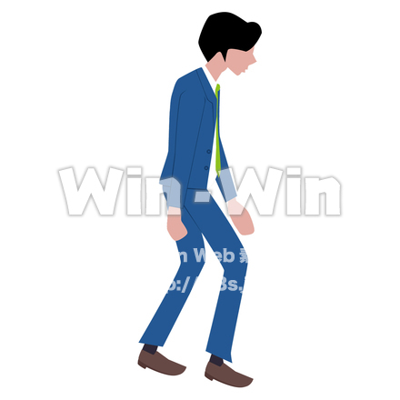 姿勢の悪い会社員（男性）のCG・イラスト素材 W-026988