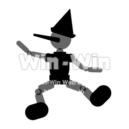 ピノキオ　３のシルエット素材 W-026040