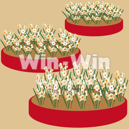 水仙のアートブラシのCG・イラスト素材 W-027394