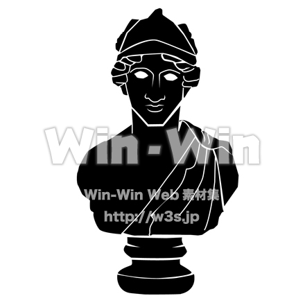 胸像シルエットのシルエット素材 W-026063