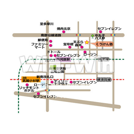 向河原駅周辺地図のCG・イラスト素材 W-027272