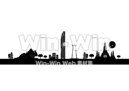 街ブラシ-タイのシルエット素材 W-026468