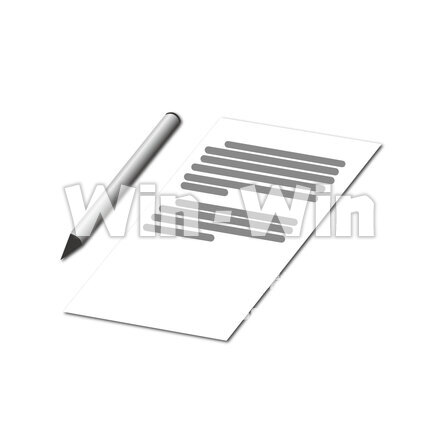ペンと紙のイラストのCG・イラスト素材 W-026605