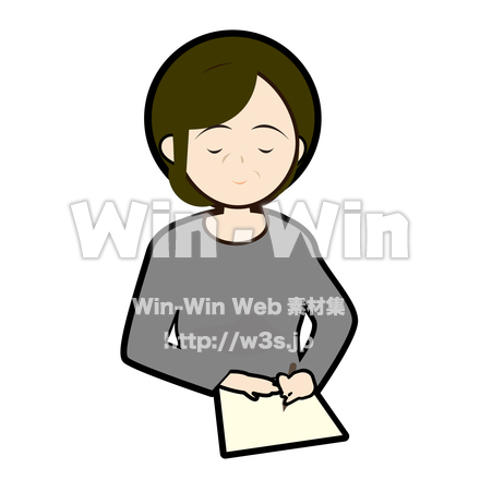 書く女性のCG・イラスト素材 W-027676