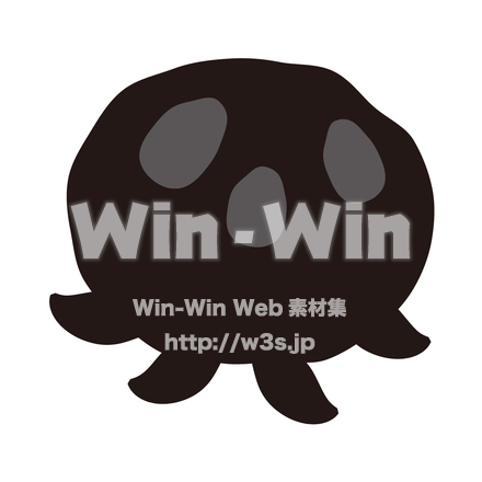 くらげ②のシルエット素材 W-027025