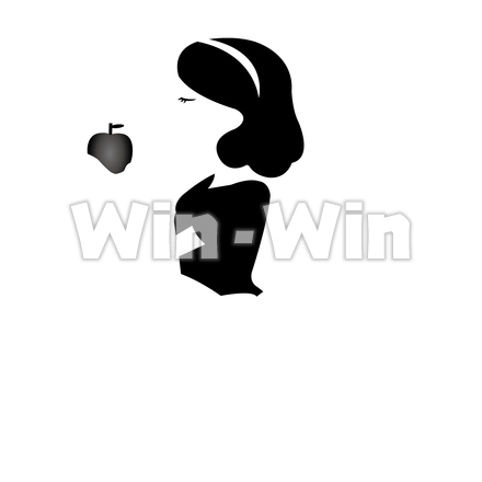 白雪姫のシルエット素材 W-026770