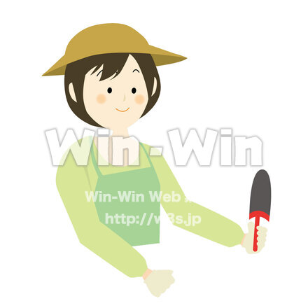 ガーデニングをする女性のCG・イラスト素材 W-026576