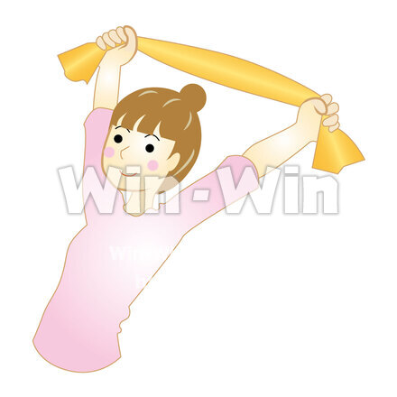 タオルストレッチのCG・イラスト素材 W-027200
