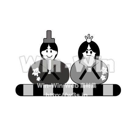 お雛様とお内裏様のシルエット素材 W-026164