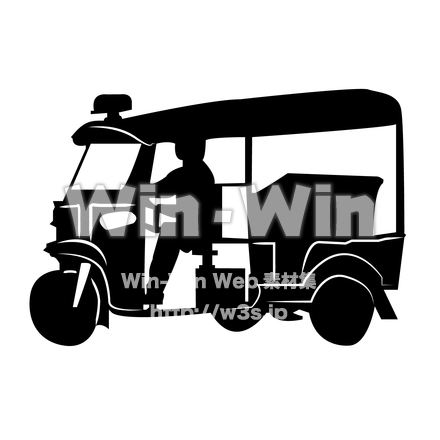 バンコクの乗り物のシルエット素材 W-029096