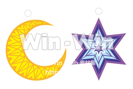 月．ほしモビール のCG・イラスト素材 W-029720