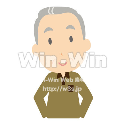 笑顔の高齢者のCG・イラスト素材 W-028019