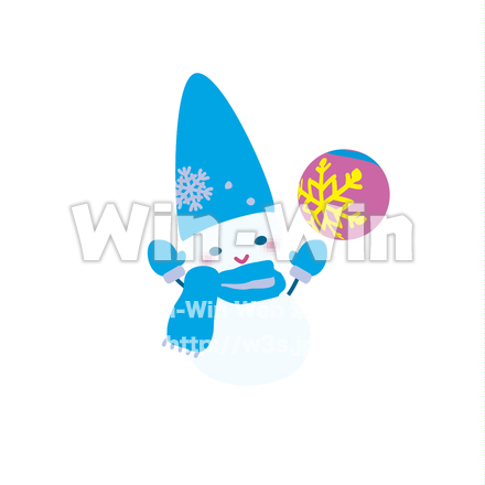 雪だるまblueのCG・イラスト素材 W-029233
