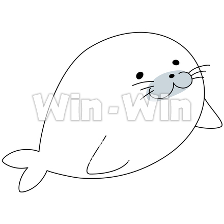 ゴマフアザラシ のCG・イラスト素材 W-028965