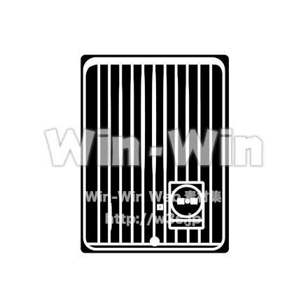 インターフォンのシルエット素材 W-028336