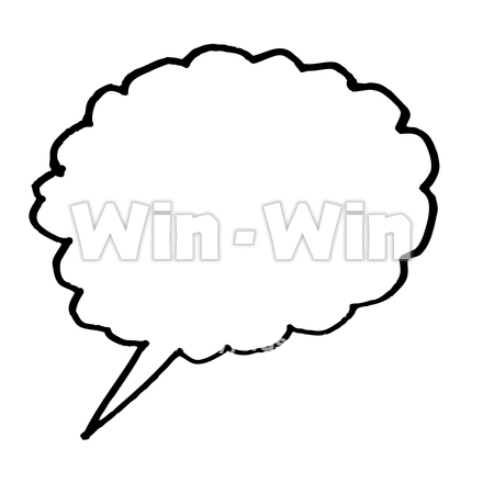 吹き出しのシルエット素材 W-029288