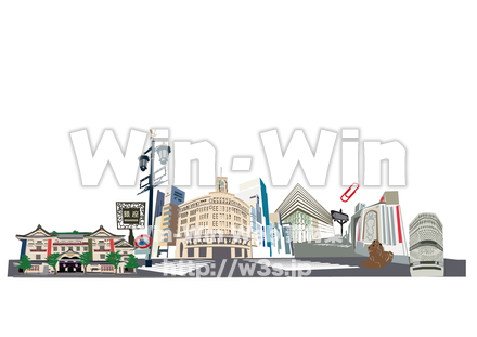 銀座　街並みのCG・イラスト素材 W-029915