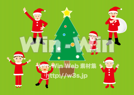 クリスマス(みんなサンタ！！）のCG・イラスト素材 W-028503