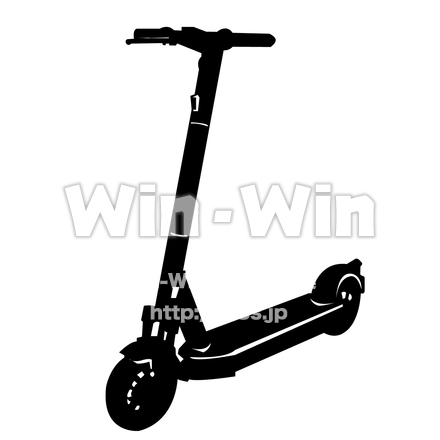 キックボードのシルエット素材 W-028119