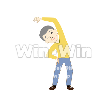 体操するシニアのCG・イラスト素材 W-028267