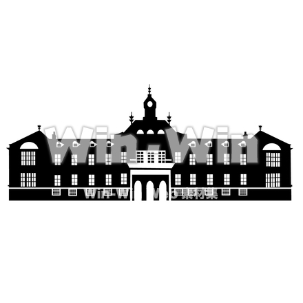 文翔館です。のシルエット素材 W-028304