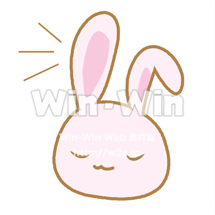 聞くうさぎのCG・イラスト素材 W-028844