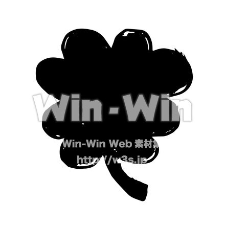 四つ葉のシルエット素材 W-028797