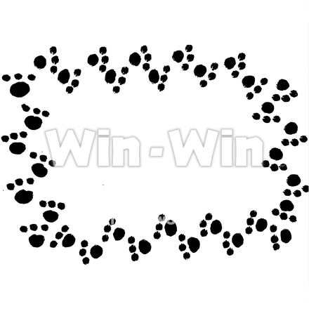 足跡フレームのシルエット素材 W-028176