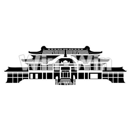 首里城のシルエット素材 W-028391