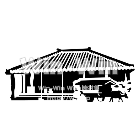 古民家のシルエット素材 W-028386